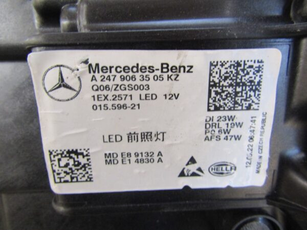 KOPLAMP Mercedes GLA W247 FULL LED PERFORMANCE 19-23 LH LINKS A2479063505 Q1284/K5 4B