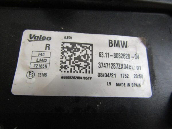 KOPLAMP BMW 1 SERIE F40 FULL LED SHADOW LINE ZWART 19-24 RH RECHTS 6311 8082628 Q1167/K4 6E