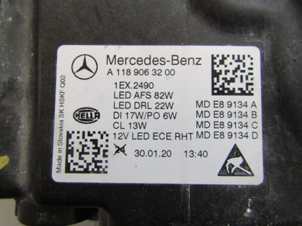 KOPLAMP Mercedes CLA W118 FULL LED MULTIBEAM 19-23 RH A1189063200 RECHTS Q1229/F218