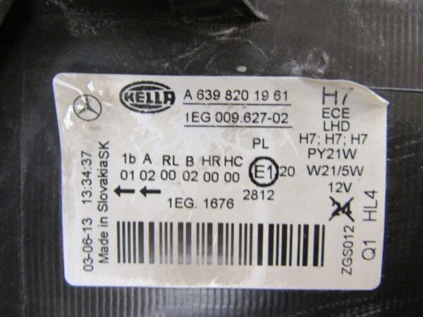 KOPLAMP MERCEDES VITO VIANO W639 FACELIFT STANDARD 10- RH A6398201961 RECHTS S1287/K4/14B