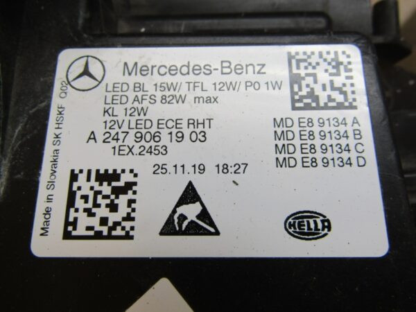 KOPLAMP Mercedes B-KLASSE W247 MULTIBEAM FULL LED- 18-22 LH LINKS A2479061903 Q1160/F235