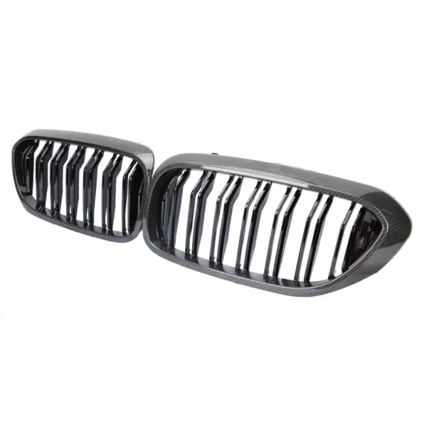 Grill Niergrill Carbon Look Dubbele Brug BMW 5 Serie G30 G31 pre-facelift (2017-2020) Grille