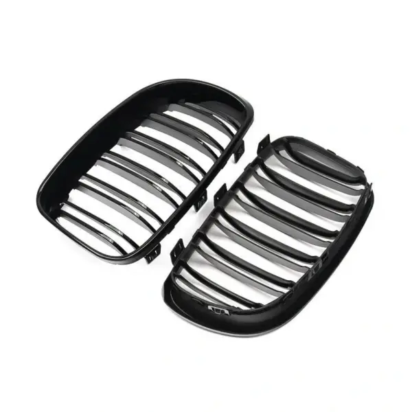 Grill Hoogglans Zwart Niergrill Dubbele Bar BMW 1 Serie E81 Facelift (2007-2011) Grille