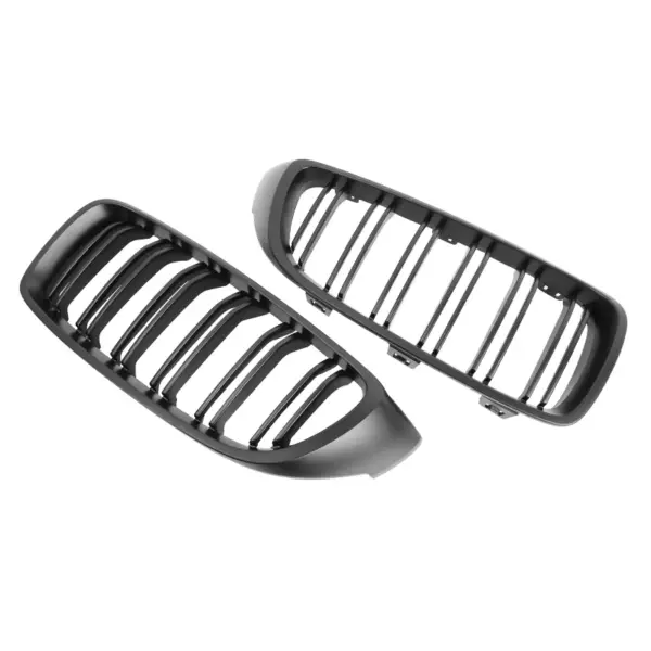 Grill Niergrill Mat Zwart Dubbele Spijl BMW 4 Serie F32 F33 F36 (2013-2020) en BMW M3/M4 F80 F82 F83 (2014-2020) Grille