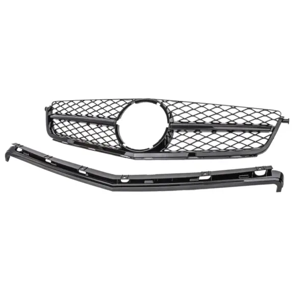Grill Hoogglans Zwart Radiatorgrille AMG look Mercedes C-Klasse W204 C63 AMG Pre-Facelift (2008–2010) Grille