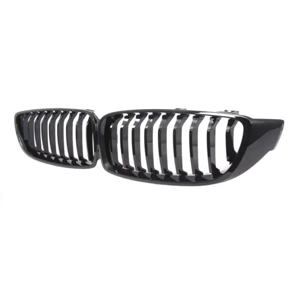 Grill Niergrill Glanzend Zwart Enkele Spijl BMW 4 Serie F32 F33 F36 (2013-2020) en BMW M3/M4 F80 F82 F83 (2014-2020) Grille