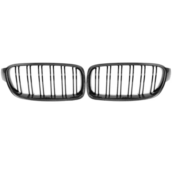 Grill Niergrill Carbon Look Dubbele Brug BMW 3 Serie F30 F31 (2011-2019) Grille