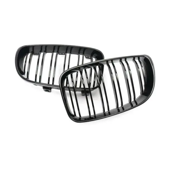 Grill Hoogglans Zwart Niergrill Dubbele Bar BMW 1 Serie E81 Facelift (2007-2011) Grille