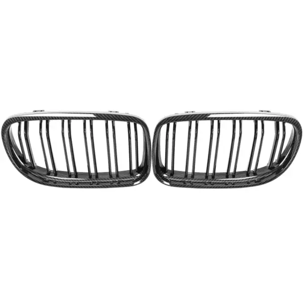 Grill Niergrill carbon look dubbele spijl BMW 3 Serie E90 E91 facelift (2008–2012) Grille