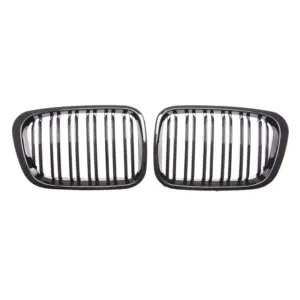 Grill Hoogglans Zwart Niergrill Dubbele Brug BMW 3 Serie E46 Pre-Facelift (1998-2001) Grille