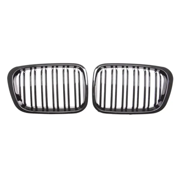 Grill Hoogglans Zwart Niergrill Dubbele Brug BMW 3 Serie E46 Pre-Facelift (1998-2001) Grille
