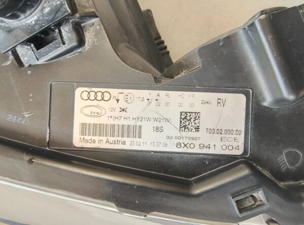 Koplamp AUDI A1 STANDAARD 8X0 10-14 Rechts RH 8X0941004 Z17/8D