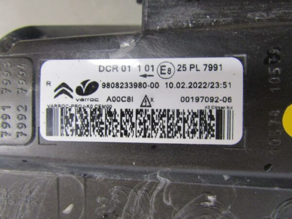 KOPLAMP CITROEN JUMPY 3 III 16-23 VIVARO 19-23 XENON RECHTS 9808233980 S1431/E153