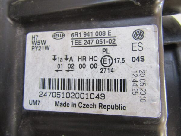 Koplamp Volkswagen Polo 6R Standaard Rechts  09-14 6R1941008E Z39/123B