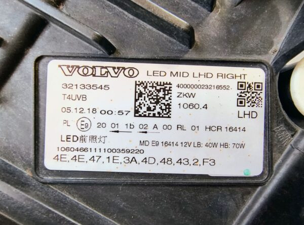 Koplamp VOLVO XC60 II Volledige LED Midden Rechts RH 17-21 32133545 Z24/19B