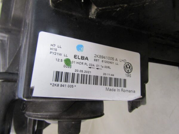 Koplamp VOLKSWAGEN CADDY 2K8 IV STANDAARD 20- LH Links 2K8941005 A1568/4K/12F