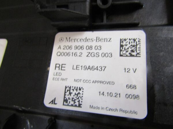 Koplamp Mercedes C klasse W206 Full LED Performance 21-Rh A2069060803 RECHTS A1516/5K/2C