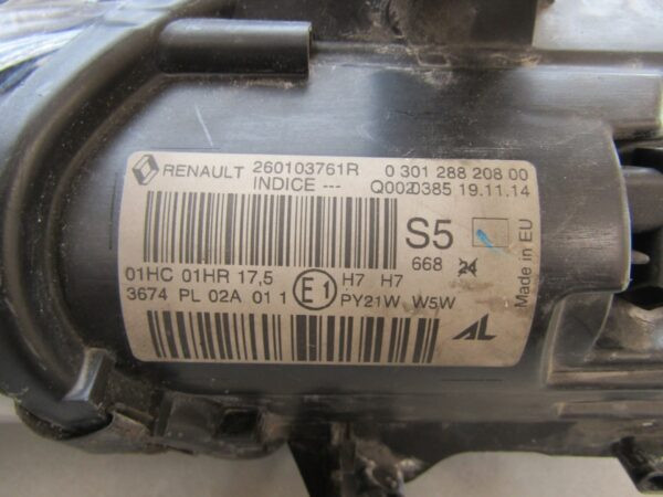 Koplamp Renault Megane 3 III Facelift 14-16 Standaardlens Rechts 260103761R S1549/K3/1G