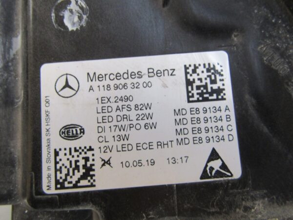 KOPLAMP MERCEDES CLA W118 MULTIBEAM FULL LED 19-23 RH A1189063200 RECHTSS1428/D136