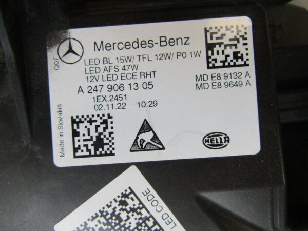 Koplamp Mercedes B-klasse 247 W247 LED-prestaties 18-22 Links A2479061305 S1494/A185