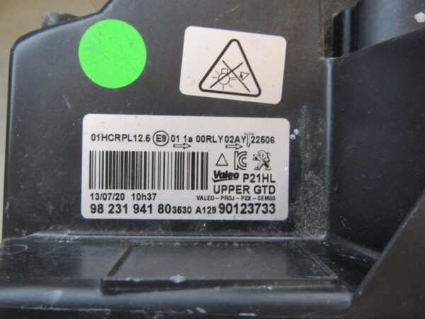 Koplamp PEUGEOT 208 II 2 2008 II 2 VOLLEDIGE LED 19-23 LH LINKS 9823194180 S1475/B40