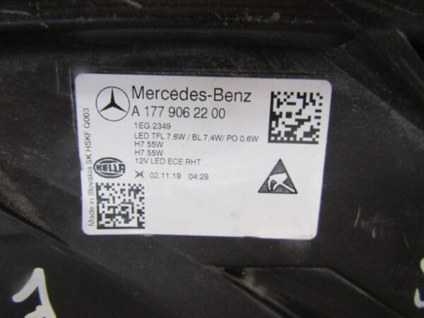 KOPLAMP MERCEDES A KLASSE 177 W177 STANDAARD 18-22 RH RECHTS A1779062200 A1522/4K/3D