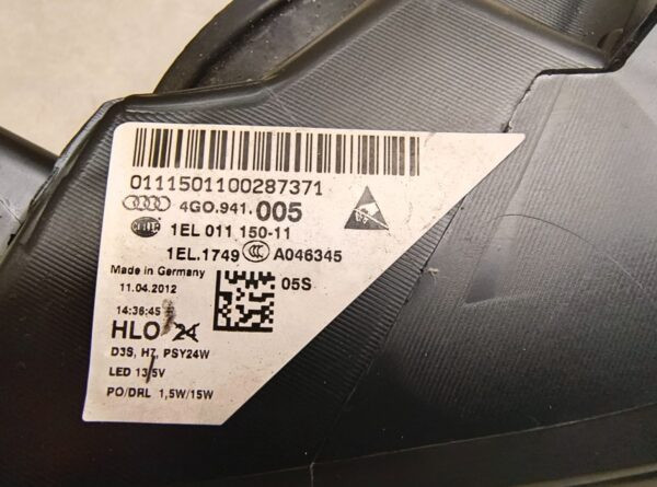 Koplamp AUDI A6 C7 Niet-Driverend XENON 11-14 LH Links 4G0941005 Z9/2F