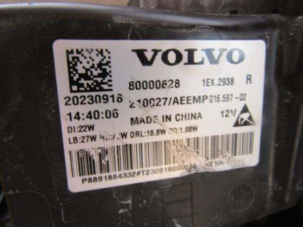 Koplamp VOLVO EX30 Full LED 23- RH Rechts 80000628 A1588/4K/12A