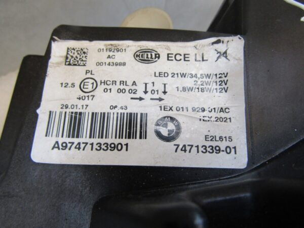Koplamp BMW 1 F20 F21 Facelift LCI FULL LED 15-19 LH Links 7471339 Q1351/K4 1C