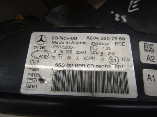 KOPLAMP Mercedes GLK W204 XENON 08-12 RECHTS A2048207559 Q1304/K5 4B