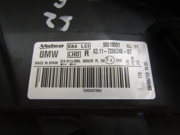 KOPLAMP BMW X1 E84 FACELIFT LCI 12-15 RH RECHTS 7290240 Q1305/K5 5G