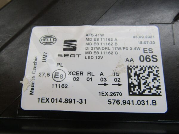 Koplamp Seat Ateca 576 Facelift Full LED 20-25 LH Links 576941031B Q1384/K3 1C