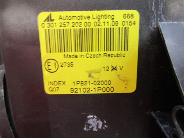Koplamp Kia Venga STANDAARD 09-19 RH Rechts 92102 1P000 Q1346/C102