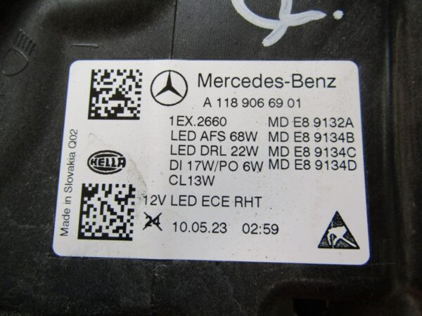 Koplamp Mercedes CLA W118 Full LED MULTIBEAM 19-23 LH Links A1189066901 Q1343/E101