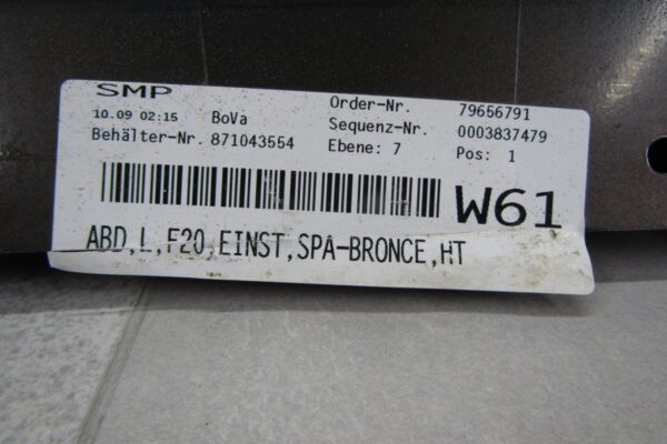 Zijskirt Links Dorpellijst BMW 1 F20 Dorpel 5D 11-19 51777287827 P16137