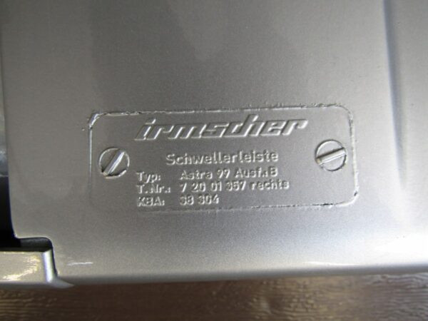 Zijskirt Dorpellijst Rechts Opel Astra II G IRMSCHER 98- 8543013492 Dorpel P2446