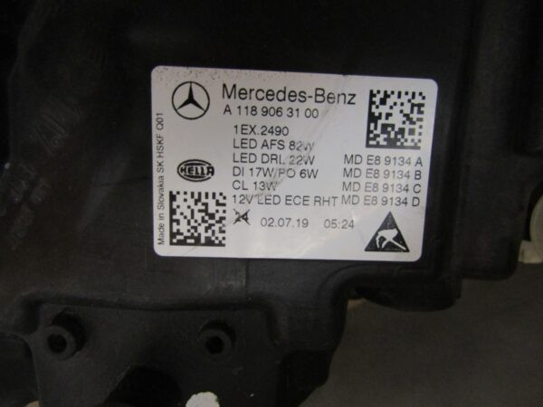 Koplamp Mercedes CLA W118 Multibeam Full LED 19-23 LH Links A1189063100 S1566/k3/2B