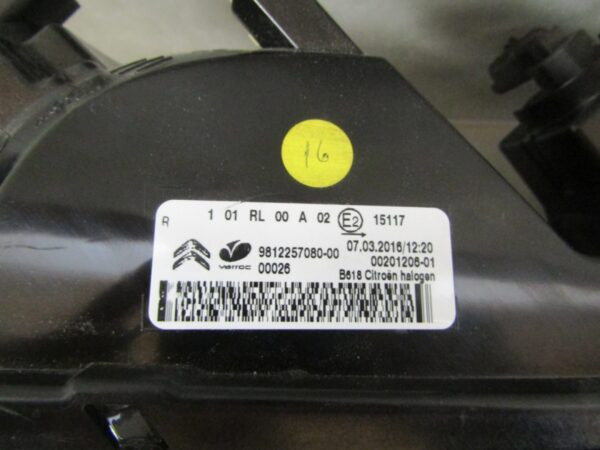 Koplamp CITROEN C3 III STANDAARD DRL 16-20 RH Rechts 9812257080-00 S1598/K3/5E