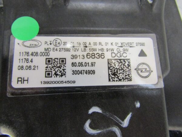 Koplamp OPEL INSIGNIA B Facelift VOLLEDIG LED Rechts RH 39136836 20-  Z66/K3/7A