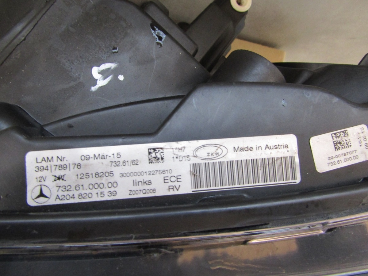 Koplamp MERCEDES GLK W204 Facelift XENON DRAAIEN 12-15 LH Links A2048201539 S1644/K3/8F