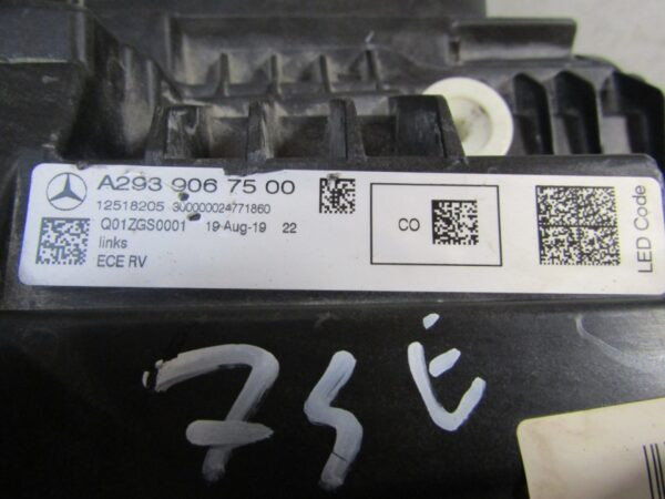 Koplamp MERCEDES EQC W293 Volledige LED LH Links A2939067500 19-23 Z78/K3/10A
