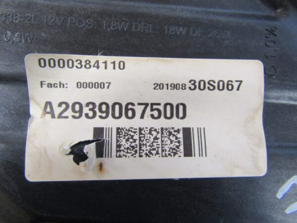 Koplamp MERCEDES EQC W293 Volledige LED LH Links A2939067500 19-23 Z78/K3/10A