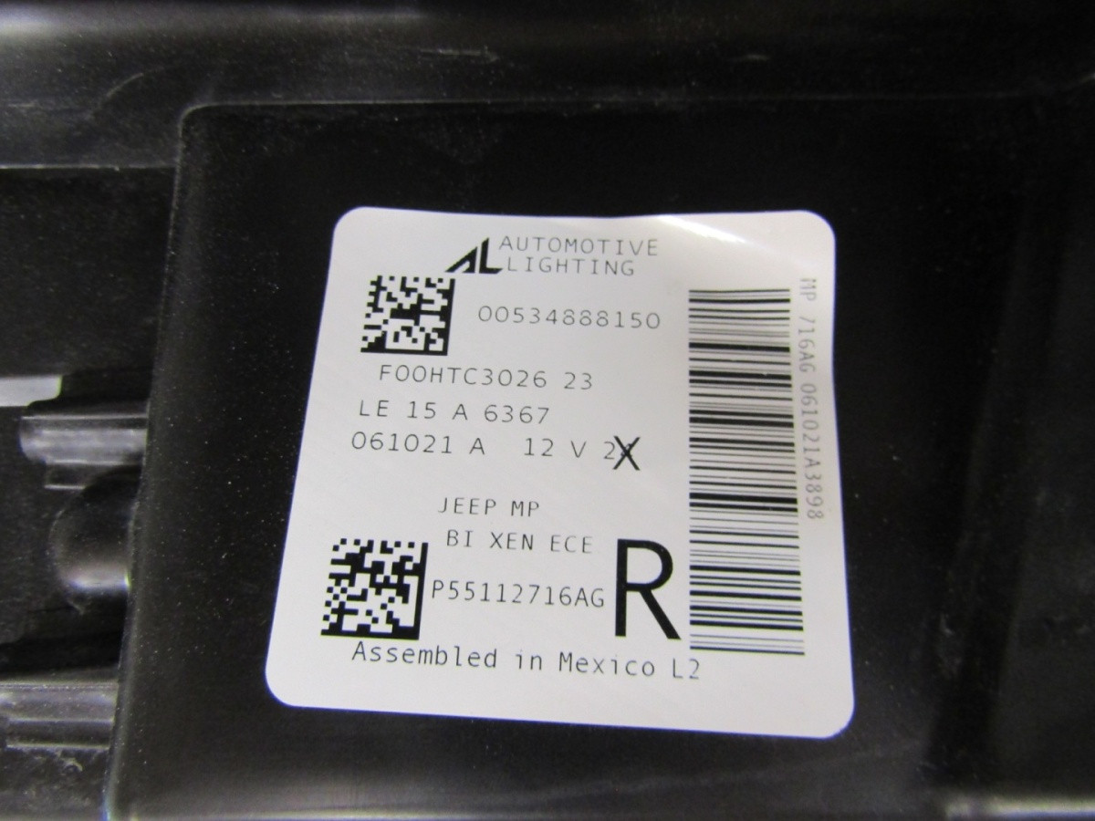 Komplamp JEEP COMPASS 2 II XENON NIET-STUURBAAR 16-20 RH Rechts 00534888150 S1673/K3/10E