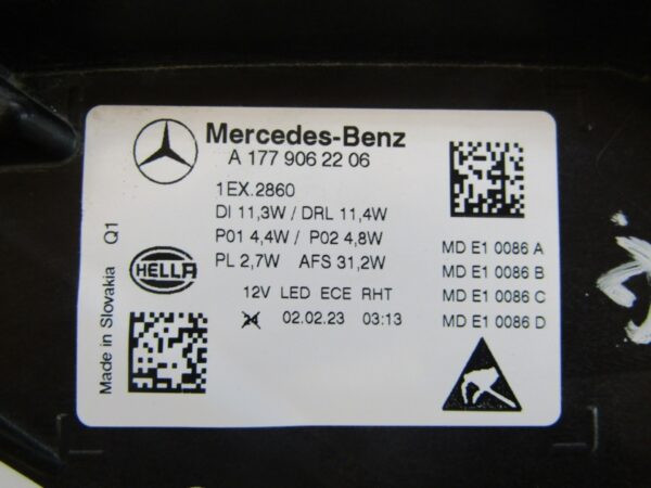 Koplamp MERCEDES A-KLASSE W177 Facelift Volledige LED HOGE PRESTATIES 18-22 RECHTS RH A1779062206  Z46/K3/2A