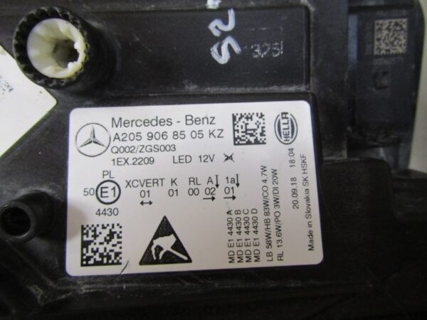 Koplamp MERCEDES W205 Facelift VOLLEDIGE LED Multibeam LH Links 18-21 A2059068505 S1618/K3/6G