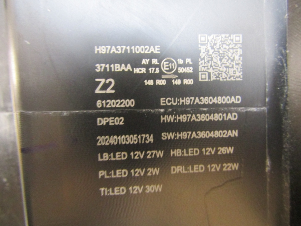 Koplamp Voyah Free FULL LED 21- RH RECHTS 3711BAA S1265/A131