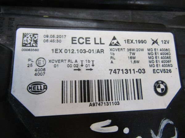 Koplamp BMW 3 F30 F31 Facelift Adaptive Full LED 15-18 LH Links 7471311 Q1404/K3 3G