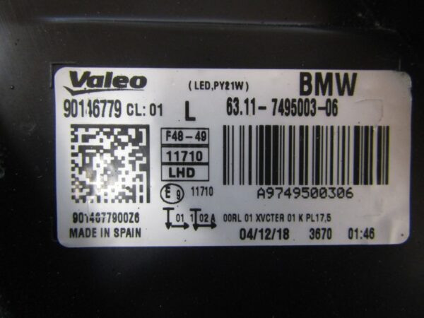 Koplamp BMW X1 F48 LED-15-19 LH LINKS 7495003 Q1450/K3 5B