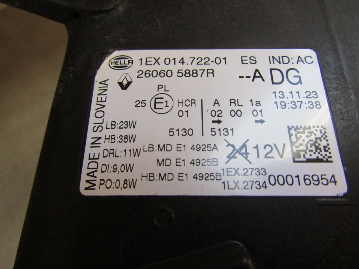 Koplamp Nissan Primastar II NV300 Facelift LED-21- LH Links 260605887R Q1568/K5 4B