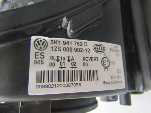 Koplamp Volkswagen Golf 6 VI Xenon Rechtsdraaiend 08-12 5K1941752D Z58/K3/5A